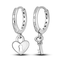 QIKAOLA 925 Sterling Silber Ohrringe für Frauen Bunte Creolen Ohrringe Hypoallergen Silber Creolen Ohrringe für Damen und Mädchen von QIKAOLA