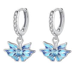 QIKAOLA Silber-Ohrringe für Frauen 925 Sterling Silber Creolen Bunte Huggie-Ohrringe für Mädchen Schmuck Geschenke von QIKAOLA