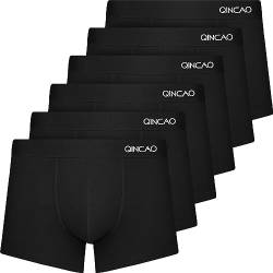 QINCAO Boxershorts Herren 6er Pack Ohne Kratzenden Zettel Männer Unterwäsche Baumwolle(Gr. S - 4XL) von QINCAO