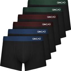 QINCAO Boxershorts Herren 6er Pack Ohne Kratzenden Zettel Männer Unterwäsche Baumwolle(Gr. S - 4XL) von QINCAO