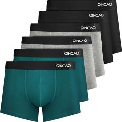 QINCAO Boxershorts Herren 6er Pack Ohne Kratzenden Zettel Männer Unterwäsche Baumwolle(Gr. S - 4XL) von QINCAO