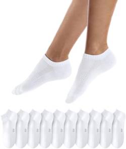 QINCAO Sneaker Socken Herren Damen 10 Paar Kurze Halbsocken Baumwolle Sportsocken Atmungsaktiv Laufsocken von QINCAO