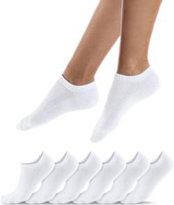 QINCAO Sneaker Socken Herren Damen 6 Paar Kurze Halbsocken Baumwolle Sportsocken Atmungsaktiv Laufsocken von QINCAO