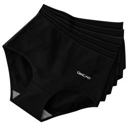 QINCAO Unterhosen Damen 6er Pack Unterwäsche Stretch Baumwolle Slips Weich Pantys Hohe Taillen Slip von QINCAO