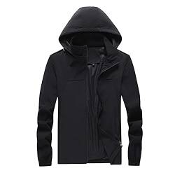 QIUhhpuy Jacke Herren Wasserdicht Regenjacke Herren Hardshelljacke Mit Abnehmbar Kapuze Outdoor Atmungsaktiv Regenmantel Männer Wandern Jacke Rain Freizeitjacke von QIUhhpuy