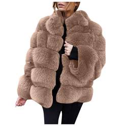 QIUhhpuy Winterjacke Damen Felljacke Kunstfell Warme Winter Mantel Parka Frauen Schöne Flauschige Jacke Faux Für Pelzjacke Pelzmantel Wintermantel Weste von QIUhhpuy