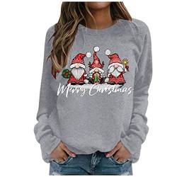 Weihnachtspullover Damen Langarm Sweatshirt Rundhals Weihnachtspulli Elegant Weihnachten Pullover Damen Winter Weihnachts Pullis Casual Christmas Sweat Oberteile Tops für Frauen Teenager Mädchen von QIUhhpuy