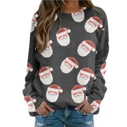 Weihnachtspullover Damen Langarm Sweatshirt Rundhals Weihnachtspulli Elegant Weihnachten Pullover Damen Winter Weihnachts Pullis Casual Christmas Sweat Oberteile Tops für Frauen Teenager Mädchen von QIUhhpuy