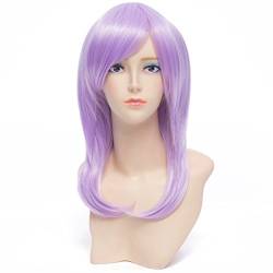 QIYUN.Z 45cm Lavendel Synthetisches Medium Gerade Volle Perücke Anime Cosplay Cosplay Anime Kostüm Kunstfaser Haar Hitzebeständig Volle Perücke Für Frauen von QIYUN.Z