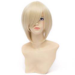 QIYUN.Z Alois Trancy Schwarzen Butler Kurze Gerade Blond Bob Unisex Anime Cosplay Kostüm Kunstfaser Haar Hitzebeständig Volle Perücke Für Frauen von QIYUN.Z