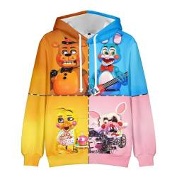 FNAF Anime Kapuzenpullover für Kinder Sicherheitslücke 3D gedruckt Cartoon Pullover Sweatshirts Jungen Mädchen (150, Type1) von QJIRZB