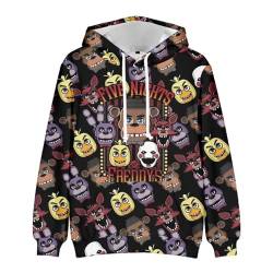 FNAF Anime Kapuzenpullover für Kinder Sicherheitslücke 3D gedruckt Cartoon Pullover Sweatshirts Jungen Mädchen (150, Type6) von QJIRZB