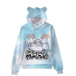 QJIRZB Anime Hoodie, My singing monsters Cosplay Pullover Unisex Paar Casual Sport Sweatshirt Cartoon Characters Outwear Hoodie für Jungen Mädchen, Typ 1, 100 cm von QJIRZB