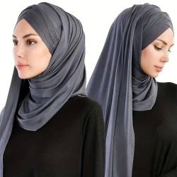 QKEPCY Hijab Kopftuch für Damen Lang Muslim Hijab Frauen Schal Kleider, Modern Kopftücher Weicher Jersey Easy Hijab Leicht, Rutschfest für Jede Saison Kopftüchern von QKEPCY