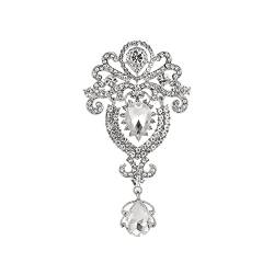 QKEPCY Krone Brosche Krone Kristall Brosche Brosche Damen Brosche für Frauen Modische Strass-Brosche mit Krone österreichische Element-Kristall Brosche und Anstecknadel von QKEPCY