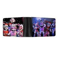 QKNTKF FNAF Geldbörse mit Cartoon-Designs für Damen und Herren, PU, Bifold Geldbörse, Studenten-Cartoon-Münzgeldbörse mit Kreditkartenhaltern, Mehrzweck-Geldbörse für Studenten-Fans, Weihnachten, von QKNTKF