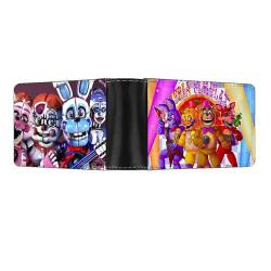 QKNTKF FNAF Geldbörse mit Cartoon-Designs für Damen und Herren, PU, Bifold Geldbörse, Studenten-Cartoon-Münzgeldbörse mit Kreditkartenhaltern, Mehrzweck-Geldbörse für Studenten-Fans, Weihnachten, von QKNTKF