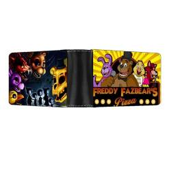 QKNTKF FNAF Geldbörse mit Cartoon-Designs für Damen und Herren, PU, Bifold Geldbörse, Studenten-Cartoon-Münzgeldbörse mit Kreditkartenhaltern, Mehrzweck-Geldbörse für Studenten-Fans, Weihnachten, von QKNTKF