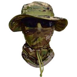 QMFIVE Gläser Taktische Boonie Hut Schal Unisex Camouflage Abgerundete Hut Fischer (TP-MC) von QMFIVE