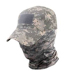 QMFIVE Outdoor Multicolor Sonnenschutz Chapeau Hut and Taktische Sturmhauben Maske für Tactical Airsoft Paintball Aufstieg Camping (ACU) von QMFIVE