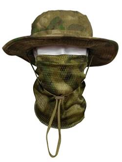 QMFIVE Taktische Boonie Hut Schal Unisex Camouflage Abgerundete Hut Fischer für Tactical Airsoft Paintball Aufstieg Camping (A-ATFG, 1) von QMFIVE