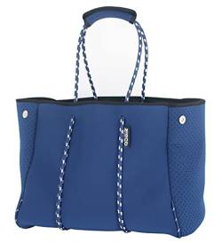 QOGiR Mehrzweck-Strandtasche aus Neopren, mit Innentasche mit Reißverschluss, blau, X-Large, von QOGiR