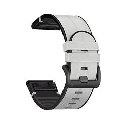 QPDRNC 26 x 22 mm Armbänder für Garmin Fenix 7 / 7X / Tactix 7 Pro 6 / 6X Pro 5 / 5X Plus 945 MK2 Silikon-Lederarmband mit Schnellverschluss, 26mm Fenix 6X 6XPro, Achat von QPDRNC