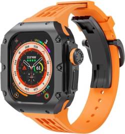 QPDRNC 49 mm Titanlegierung, Uhrengehäuse, Gummiband, für Apple Watch Ultra 2 Serie, Ersatzteil, Sportarmbänder, Uhrengehäuse, Metallkrone, Mod-Kit, Zubehör, For Ultra 2, Achat von QPDRNC