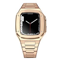 QPDRNC Luxuriöses Metallgehäuse für Apple Watch, 41 mm, 44 mm, Mod-Kit, Stahllünette, Gummiband, Modifikation, 45 mm, für iWatch Serie 7, 6, SE, 5, 4, 41 mm, Achat von QPDRNC