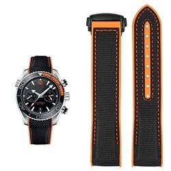 QPDRNC Uhrenarmband für Omega 300 Seamaster 600 Planet Ocean Silikon-Nylonarmband, Uhrenzubehör, Uhrenarmband, Kette 20 mm, 22 mm, 20 mm, Achat von QPDRNC