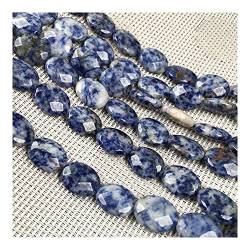 For Naturstein Ovale Form facettierte Perlen Achate Kristall verstreute Perlen for die Schmuckherstellung DIY Halskette Armband Zubehör heilendes Geschenk ZANLIIYIN ( Color : Sodalite_12x16mm ) von QPLAHANBUA