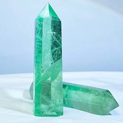 QPLAHANBUA 2pcs Naturkristall sechseckiges Prisma polierter Kristallstab Punkt Heilstein Obelisk Punkt Reparaturstein Energieriegel Turm geeignet for Zuhause ZANLIIYIN (Color : Army Green) von QPLAHANBUA
