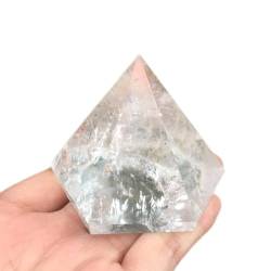 QPLAHANBUA 5 cm natürliche transparente Quarzkristall-Pyramide, sechseckige Edelsteinpyramide, 6 Gesichter, Kappe, Pyramide, wunderschöner Kristall ZANLIIYIN von QPLAHANBUA