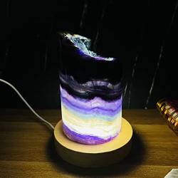 QPLAHANBUA Amethyst-Kristalle Natürlicher Regenbogen-Fluorit-Licht-Lampen-Dekorations-Raum-Schmuck (Color : NO.4) ZANLIIYIN (Color : No.8) von QPLAHANBUA