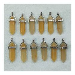 QPLAHANBUA For 50 teile/los Mode Naturstein Mix Charme Punkt Säule Kristall Anhänger for Halskettenherstellung ZANLIIYIN (Material : Yellow jade) von QPLAHANBUA