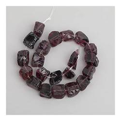 QPLAHANBUA Heilgeschenk Smoky Color Quartz Crystal Nugget Lose Perlen Halskettenanhänger, Facted Unregelmäßige Kristallperlen Armbandherstellung EF-CT-310AMBJ for ZANLIIYIN (Color : Garnet Stone) von QPLAHANBUA