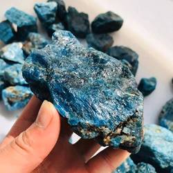 QPLAHANBUA Kristall Roher Edelstein Natürlicher Blauer Apatit Quarzkristall Trommelstein 200G-500G NaturalReiki Dekoration Kristallstein ZANLIIYIN (Color : 1pc 200g-280g) von QPLAHANBUA