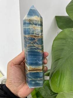 QPLAHANBUA Natürlicher Blauer Kristallstein, Säule, Blauer Obelisk, wunderschöner Kristall ZANLIIYIN (Material : 750-800g) von QPLAHANBUA