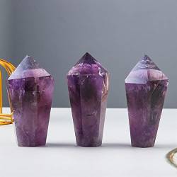 QPLAHANBUA Natürlicher Uruguay-Amethyst-Bit-Turm-Therapiepunkt, dunkelvioletter Quarzstab, Dekoration, kann verwendet Werden for (Farbe: ca. 7 cm) ZANLIIYIN (Color : About 8cm) von QPLAHANBUA