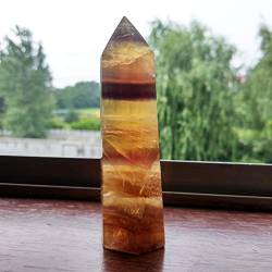 QPLAHANBUA Obelisk-Zauberstabspitze natürlichem gelbem Fluorit. Kann verwendet Werden for (Größe: 100–110 mm). ZANLIIYIN (Material : 65-70mm) von QPLAHANBUA