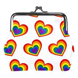 Bunte Liebe Valentinstag Schnalle Geldbörse Vintage Beutel Schnalle Clutch Tasche Kiss-Lock Wechselgeldbörse Floral Verschluss Geldbörsen für Frauen Mädchen, Mehrfarbig 04, Einheitsgröße, von QQIAEJIA