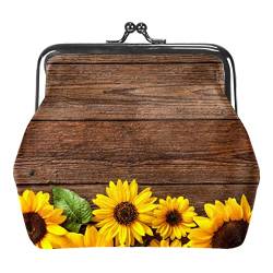 Feld Natur Pflanze Sonnenblume Sommer Schnalle Münze Geldbörse Vintage Beutel Schnalle Clutch Tasche Kiss-Lock Wechselgeldbörse Floral Verschluss Geldbörsen für Frauen Mädchen, Mehrfarbig 15, von QQIAEJIA