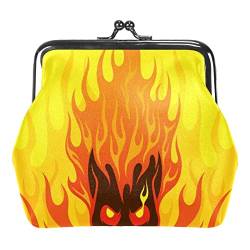 Flaming Fire Skull Gelb Orange Geldbörse Vintage Pouch Schnalle Clutch Bag Kiss-Lock Change Geldbörse Verschluss Geldbörsen für Frauen Mädchen, Mehrfarbig 13, Einheitsgröße, Taschen-Organizer von QQIAEJIA