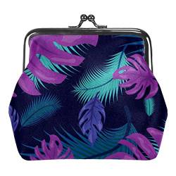 Floral Summer Palm Leaves Tropical Flowers Buckle Coin Purse Vintage Pouch Buckle Clutch Bag Kiss-Lock Change Purse Floral Clasp Closure Wallets for Women Girl, Mehrfarbig 07, Einheitsgröße, von QQIAEJIA