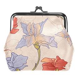 Floral Vintage Sommer Blume Schnalle Geldbörse Vintage Beutel Schnalle Clutch Tasche Kiss-Lock Wechselgeldbörse Floral Verschluss Geldbörsen für Frauen Mädchen, Mehrfarbig 17, Einheitsgröße, von QQIAEJIA