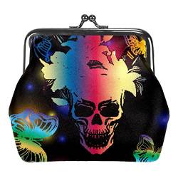 Gothic Punk Skull Head Buckle Coin Purse Vintage Pouch Buckle Clutch Bag Kiss-Lock Change Purse Floral Clasp Closure Wallets for Women Girl, Mehrfarbig 18, Einheitsgröße, Taschen-Organizer von QQIAEJIA