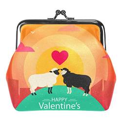 Kleine Schnalle Geldbörse Happy Valentine's Day Bär Schaf Liebe Beutel Kiss-Lock Verschluss Wechselgeldbörse Geldbörsen, Mehrfarbig 13, Einheitsgröße, Taschen-Organizer von QQIAEJIA