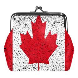 Kleine Schnalle Geldbörse Kanada Grunge Flagge Ahornblatt Rot Weiß Schwarz Beutel Kiss-Lock Verschluss Wechselgeldbörse Geldbörsen, Siehe Abbildung, Einheitsgröße, Taschen-Organizer von QQIAEJIA