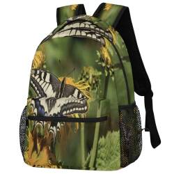 QQIAEJIA Schwalbenschwanz-Rucksack, Schmetterlings-Blumen-Rucksack, lässiger Reise-Laptop-Tagesrucksack, Umhängetasche, Siehe Abbildung, One size von QQIAEJIA