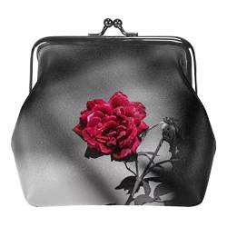 Rote Rose Geldbörse Vintage Beutel Schnalle Clutch Tasche Kiss-Lock Wechselgeldbörse Verschluss Geldbörsen für Frauen Mädchen, Mehrfarbig 20, Einheitsgröße, Taschen-Organizer von QQIAEJIA